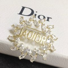  Cài Áo Nam, Nữ - Dior Màu Vàng Pha Lê Trắng (AD) 