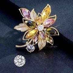  Cài Áo Cánh Hoa Pha Lê Màu Quý Phái (AQ) 