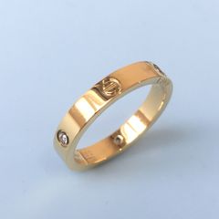  Nhẫn  Nam, Nữ Titan Cao Cấp - Cartier Màu Vàng Pha Lê (AI) 