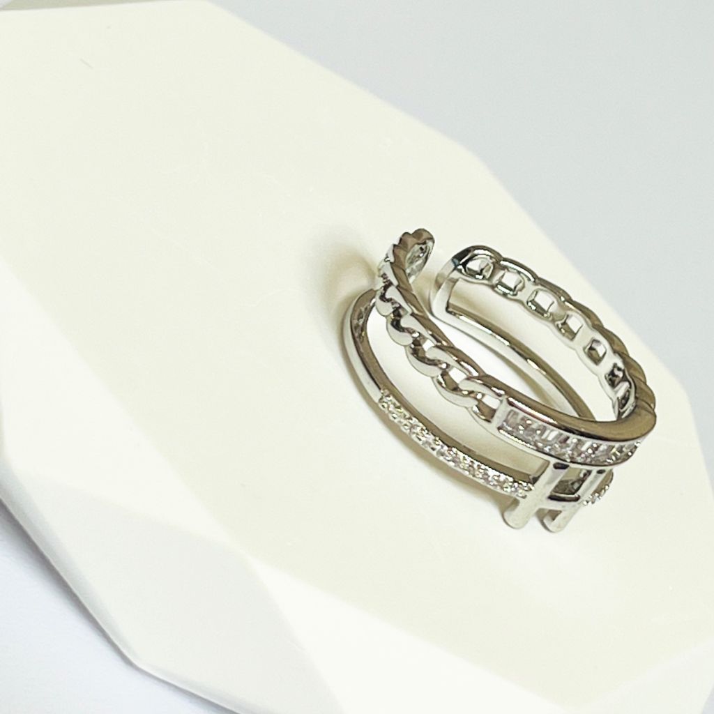  Nhẫn Hermes Freesize Pha Lê Trắng (AA) 