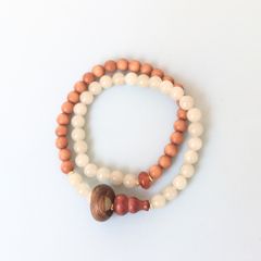  Vòng Đá Phong Thuỷ Cao Cấp - 2 Vòng Hồ Lô Gỗ Đàn Hương & Đá Ngọc Bích Xanh Lá Tự Nhiên 