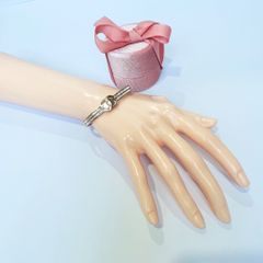  Vòng Tay TiTan Cao Cấp - Chanel Màu Vàng Hồng Pha Lê Trắng (AD) 