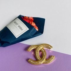  Cài Áo Nam, Nữ - Chanel Màu Vàng Pha Lê Trắng (BS) 