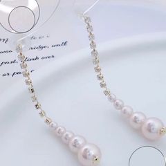  Bông Tai Tua Rua Màu Vàng Ngọc Trai & Pha Lê Tinh Tế (AM) 