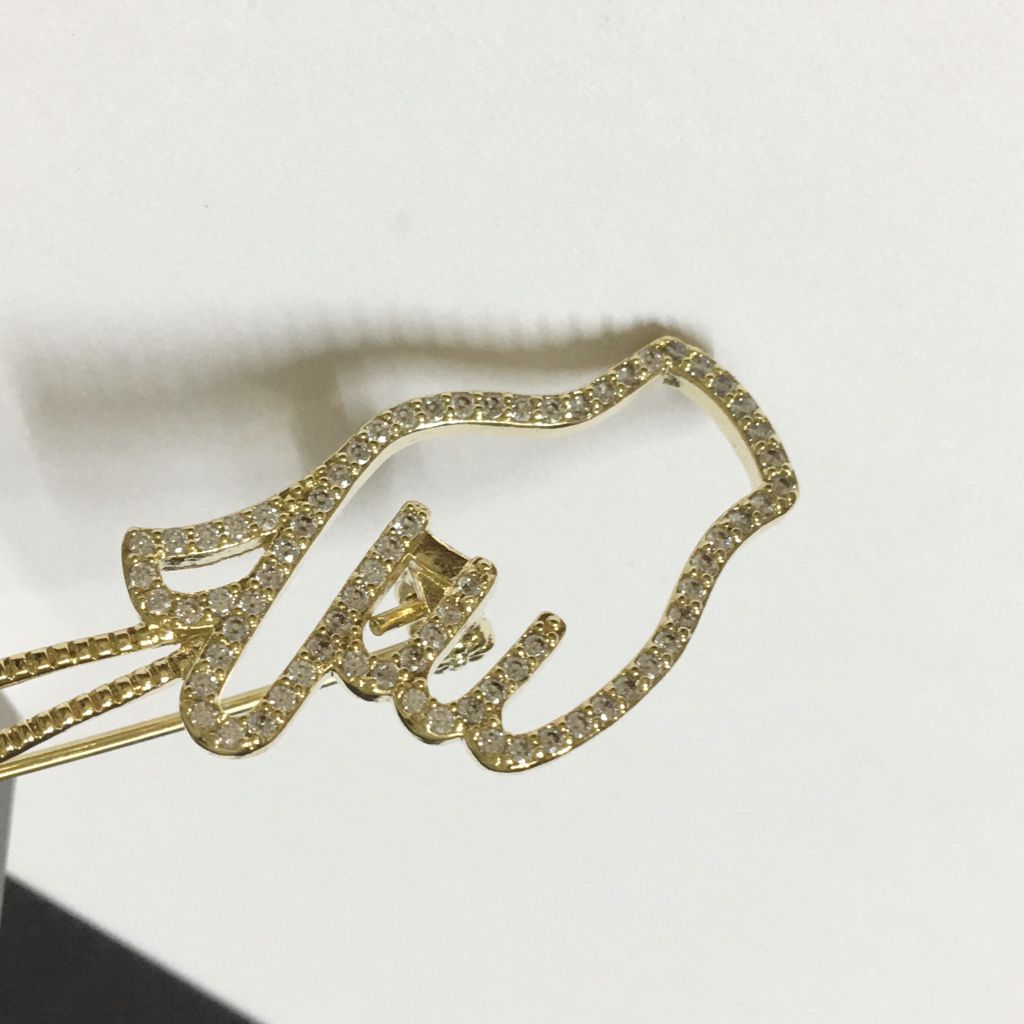  Cài Áo 2 Trái Tim & Bàn Tay Pha Lê 