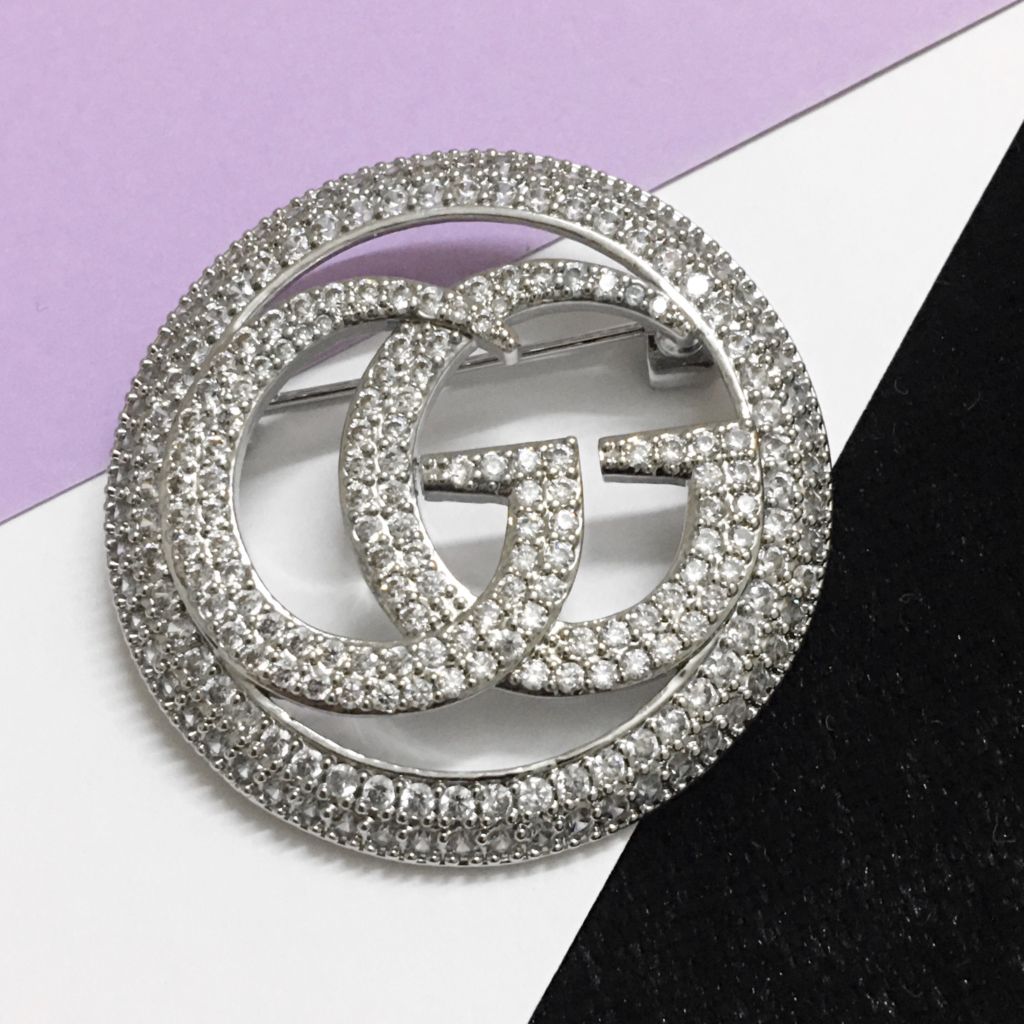  Cài Áo Nam, Nữ - Gucci Màu Trắng Pha Lê (AG) 