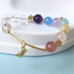  Vòng Đá Phong Thuỷ Cao Cấp - Đá Thạch Anh Tự Nhiên Cầu Vòng & Ngôi Sao May Mắn 