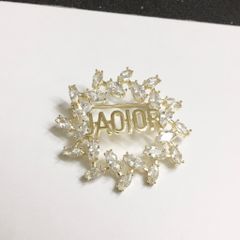  Cài Áo Nam, Nữ - Dior Màu Vàng Pha Lê Trắng (AD) 