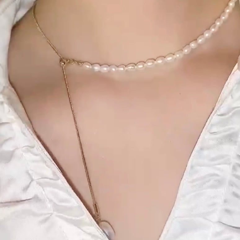  Dây Chuyền Ngắn - Chuỗi Ngọc Trai Nước Ngọt Quý Phái ( Có 2 Kiểu Đeo ) 