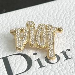  Cài Áo Nam, Nữ - Dior Màu Vàng Pha Lê Trắng (AV) 