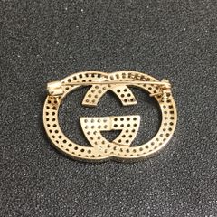  Cài Áo Nam, Nữ - Gucci Màu Vàng Pha Lê Đen & Trắng (AB) 