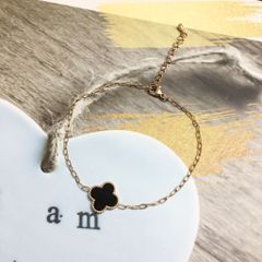  Vòng Tay Titan Cao Cấp - Cỏ 4 Lá May Mắn Màu Vàng Hồng (AA) 