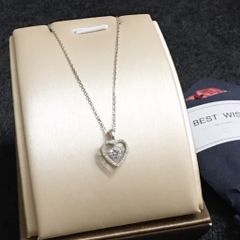  Dây Chuyền Bạc Cao Cấp - Trái Tim Pha Lê Trắng (AO) 