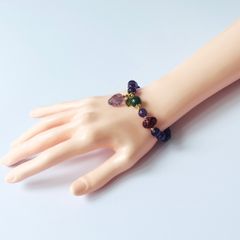  Vòng Đá Phong Thuỷ Cao Cấp - Trái Dâu Đá Thạch Anh Tím & Đá Chu Sa Tự Nhiên 