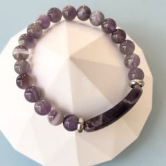  Vòng Đá Phong Thuỷ Cao Cấp - Đá Thạch Anh Tím Tự Nhiên Bảng Dài 