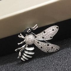  Cài Áo Nam, Nữ - Con Ong Gucci Pha Lê Đen & Trắng (AF) 