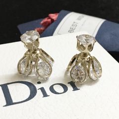  Bông Tai Dior Màu Vàng Pha Lê Trắng (AG) - Có 3 Kiểu Đeo 