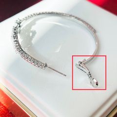  Bông Tai Khoen Tròn YSL Màu Trắng 5cm Pha Lê (BS) 