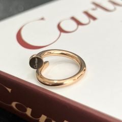  Bộ Trang Sức Cây Đinh Cartier Titan Cao Cấp - Vòng Tay & Nhẫn Màu Vàng Hồng Pha Lê (AA) 