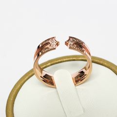  Nhẫn Nam Titan Cao Cấp - Màu Vàng Hồng Pha Lê (AA) 