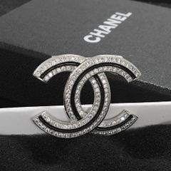  Cài Áo Nam, Nữ - Chanel Màu Trắng Đen Pha Lê (BA) 