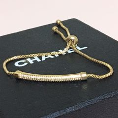  Vòng Tay Dây Rút Màu Vàng Pha Lê Trắng (AA) 