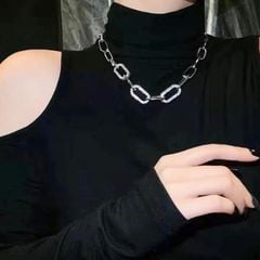  Dây Chuyền Ngắn - Choker Pha Lê Trắng Phong Cách Cá Tính 