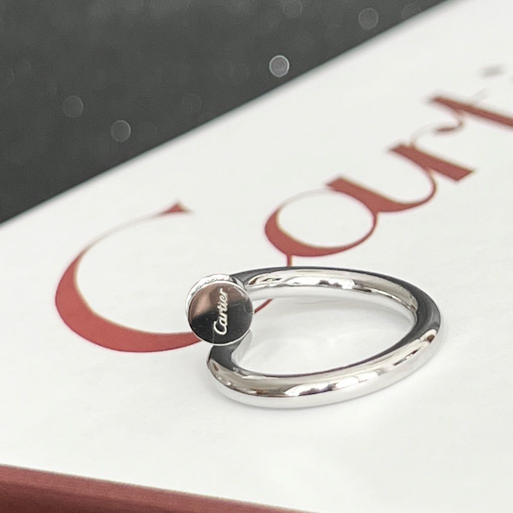  Nhẫn Titan Cao Cấp - Cây Đinh Cartier Màu Trắng Pha Lê (AB) 