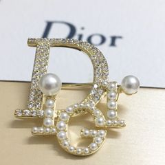  Cài Áo Nam, Nữ - Dior Màu Vàng Ngọc Trai & Pha Lê Trắng (AI) 
