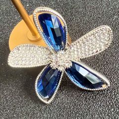  Cài Áo Cánh Hoa Pha Lê Xanh Bích 