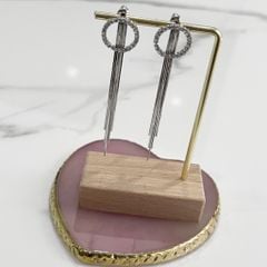  Bông Tai Vòng Tròn Tua Rua Pha Lê Trắng Tinh Tế (AK) 