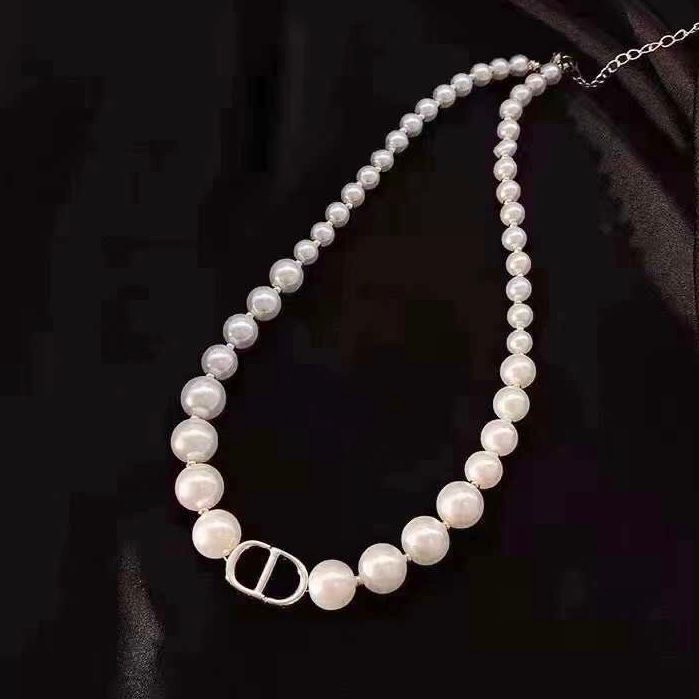  Vòng Cổ Choker Dior Ngọc Trai Màu Trắng Quý Phái 