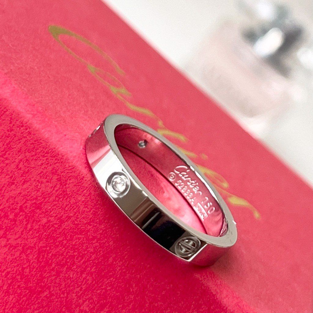  Nhẫn Cặp Đôi Tình Yêu - Cartier Màu Trắng TiTan Cao Cấp Pha Lê (AF) 