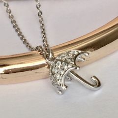  Dây Chuyền Bạc Cao Cấp - Cây Dù Pha Lê Trắng 