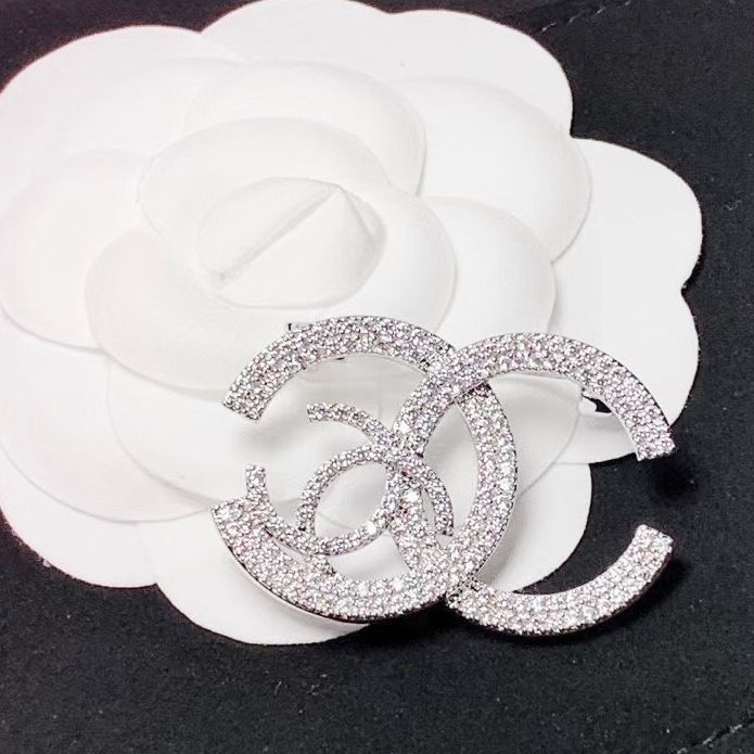  Cài Áo Nam, Nữ - Chanel Pha Lê Trắng (DD) 