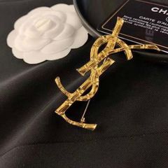  Cài Áo Nam, Nữ - YSL Cây Tre Màu Vàng Cam Bản To Phong Cách Cá Tính 