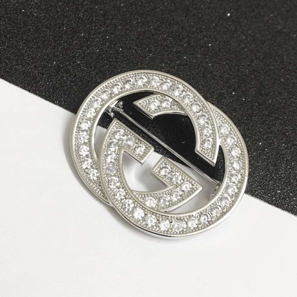  Cài Áo Nam, Nữ - Gucci Màu Trắng Pha Lê (AA) 