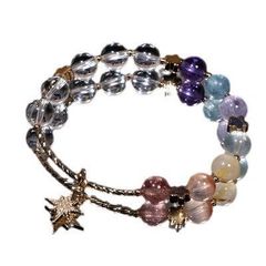  Vòng Đá Phong Thuỷ Cao Cấp - Đá Thạch Anh Tự Nhiên Cầu Vòng & Ngôi Sao May Mắn 