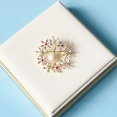  Cài Áo & Mặt Dây Chuyền - Vòng Hoa Pha Lê Màu & Ngọc Trai 