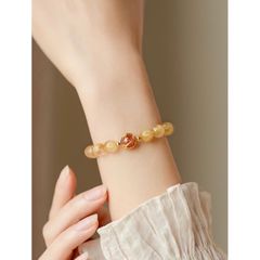  Vòng Tay Phong Thuỷ Cao Cấp - Đá Thạch Anh Tóc Vàng 8mm & Thạch Anh Dâu Tây Tự Nhiên 