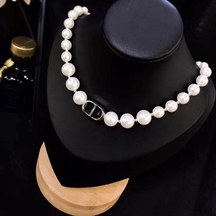  Vòng Cổ Choker Dior Ngọc Trai Màu Trắng Quý Phái 