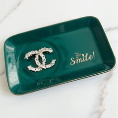  Cài Áo Nam, Nữ - Chanel Màu Vàng Bản To Pha Lê Trắng (CH) 