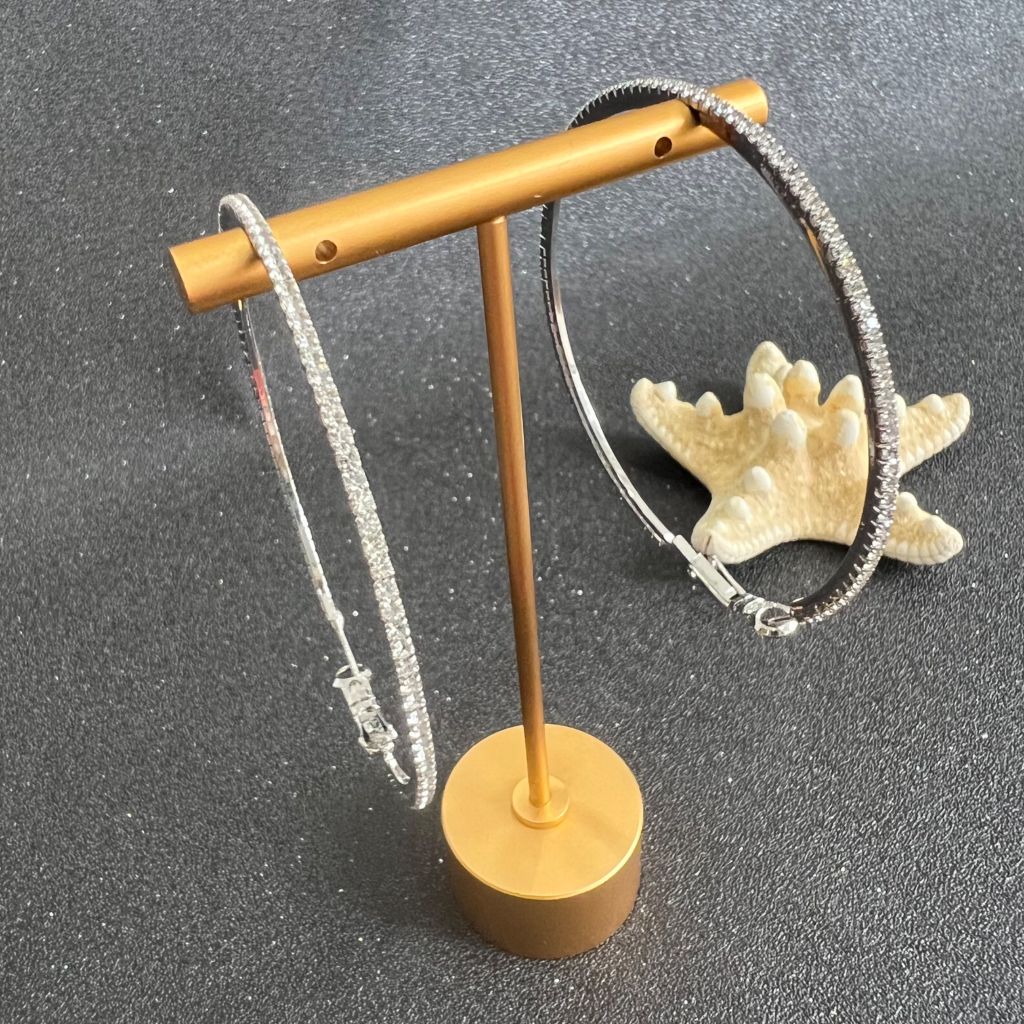  Bông Tai Khoen Tròn Bản To 7,5cm Pha Lê Trắng (BQ) 