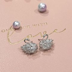  Bông Tai Thiên Nga Trắng Pha Lê (AJ) 