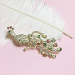  Cài Áo Con Phượng Hoàng Màu Vàng Pha Lê Màu (AA) 