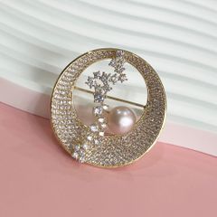  Cài Áo Mặt Trăng Pha Lê & Ngọc Trai Tự Nhiên 