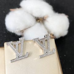  Bông Tai LV Màu Trắng Pha Lê (AD) 