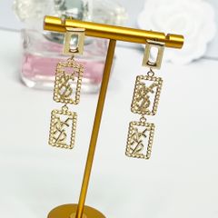  Bông Tai YSL Bản To Cá Tính Pha Lê (AG) 