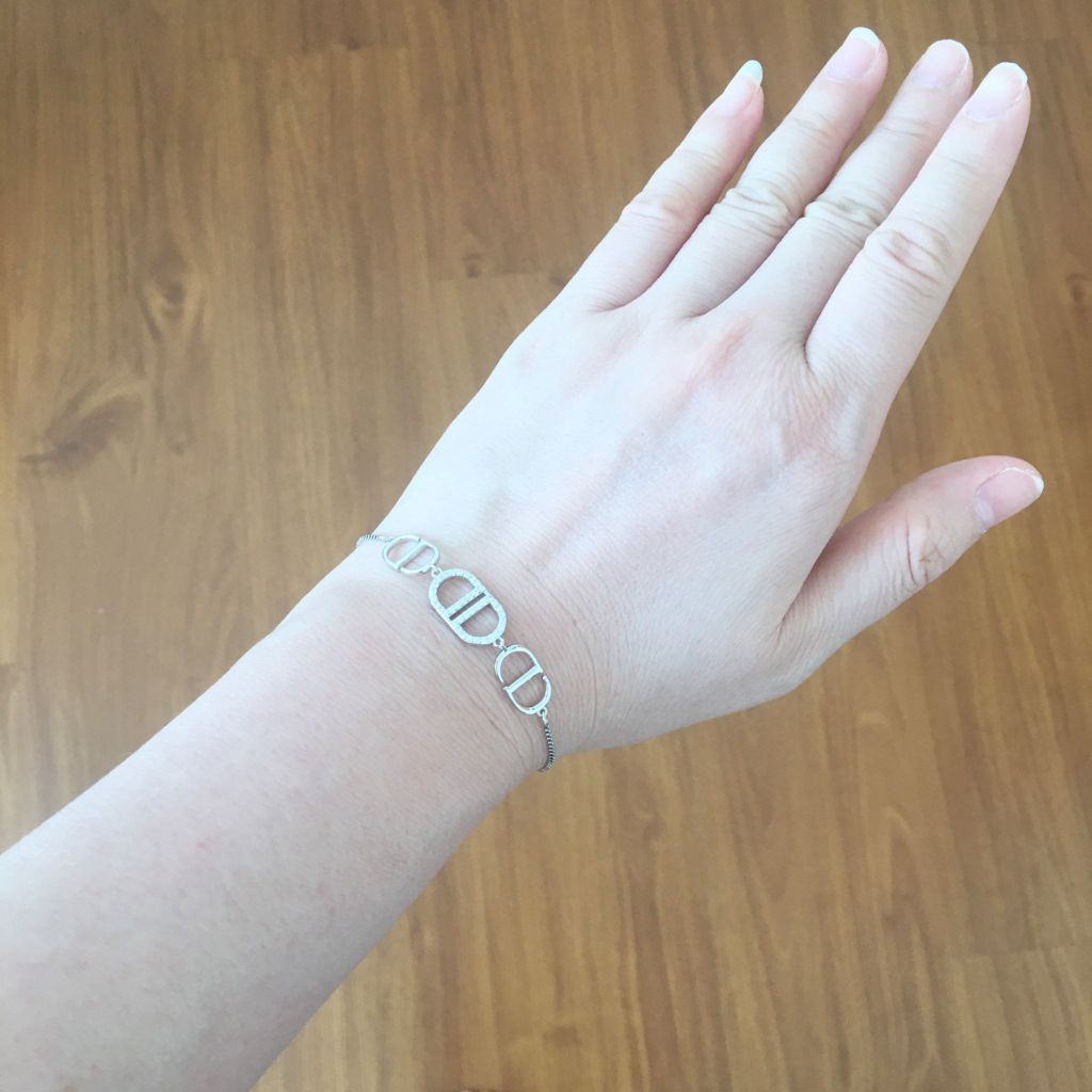  Vòng Tay Dior Dây Rút Pha Lê Trắng (AB) 