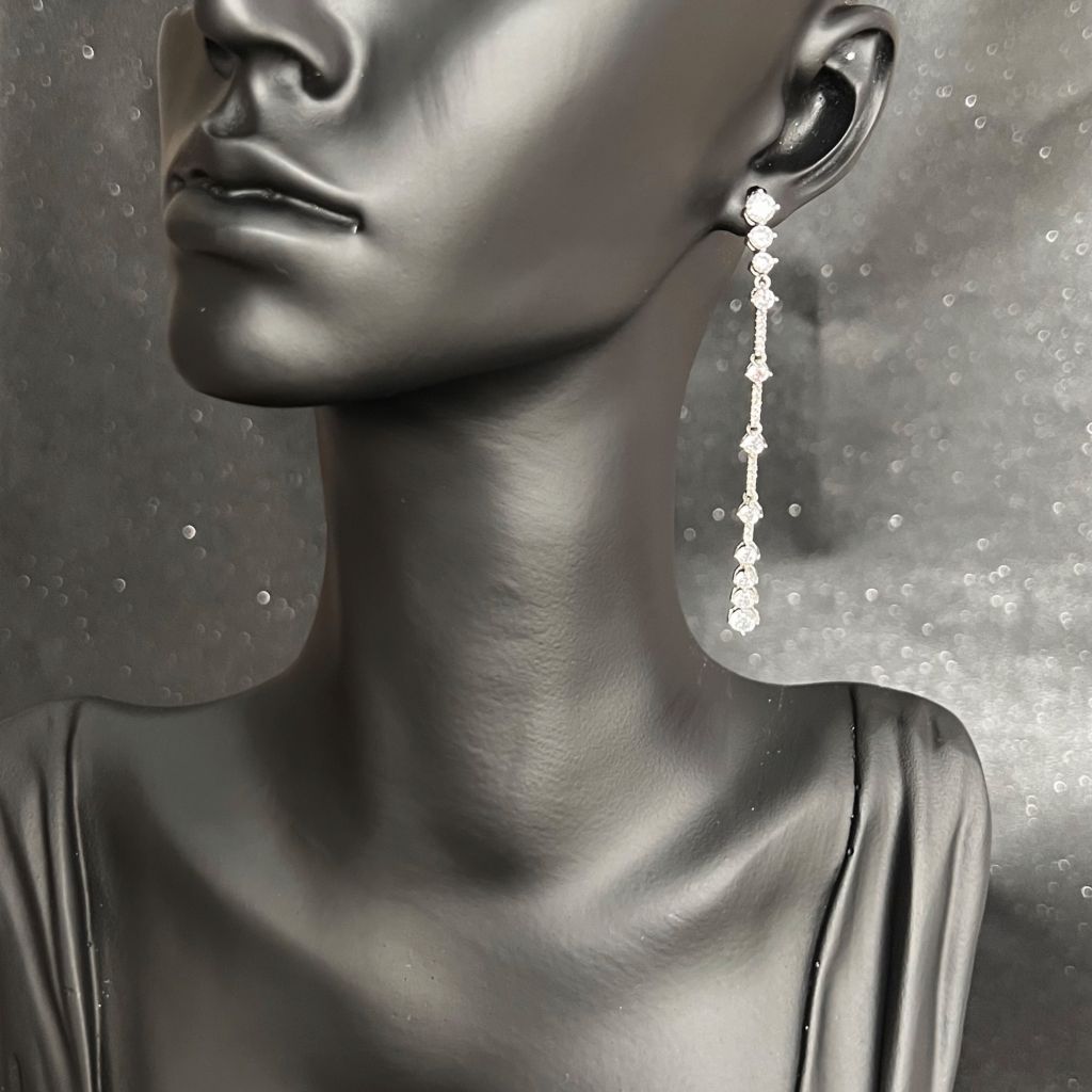  Bông Tai Tua Rua Pha Lê Trắng Tinh Tế (AR) 